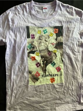 Supreme Lilac Short-Sleeve Tee with Multicolor Floral Photo Graphic